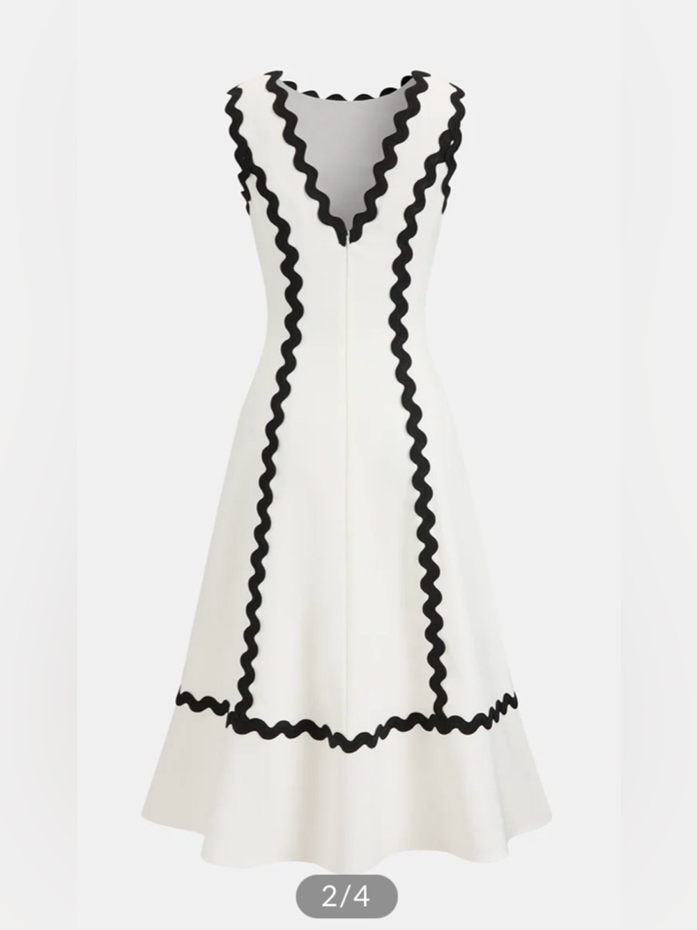 Commense constrast Trim Sleeveless midi dress - Picture 2 of 8